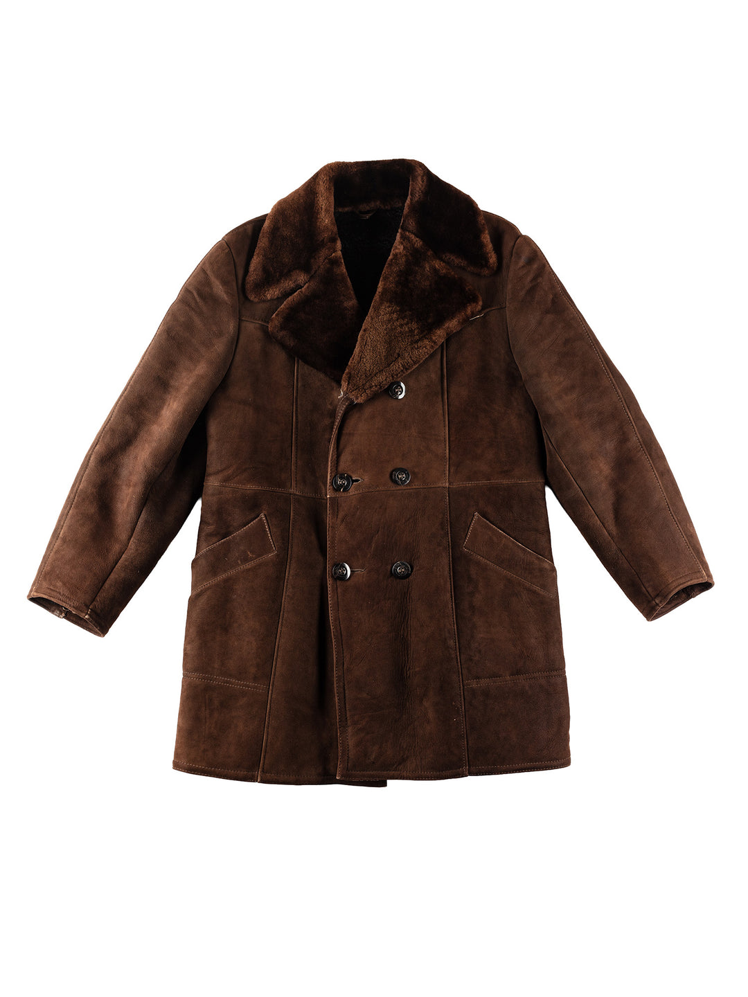 Vintage 70's Men Sheepskin Coat in BrownVN187