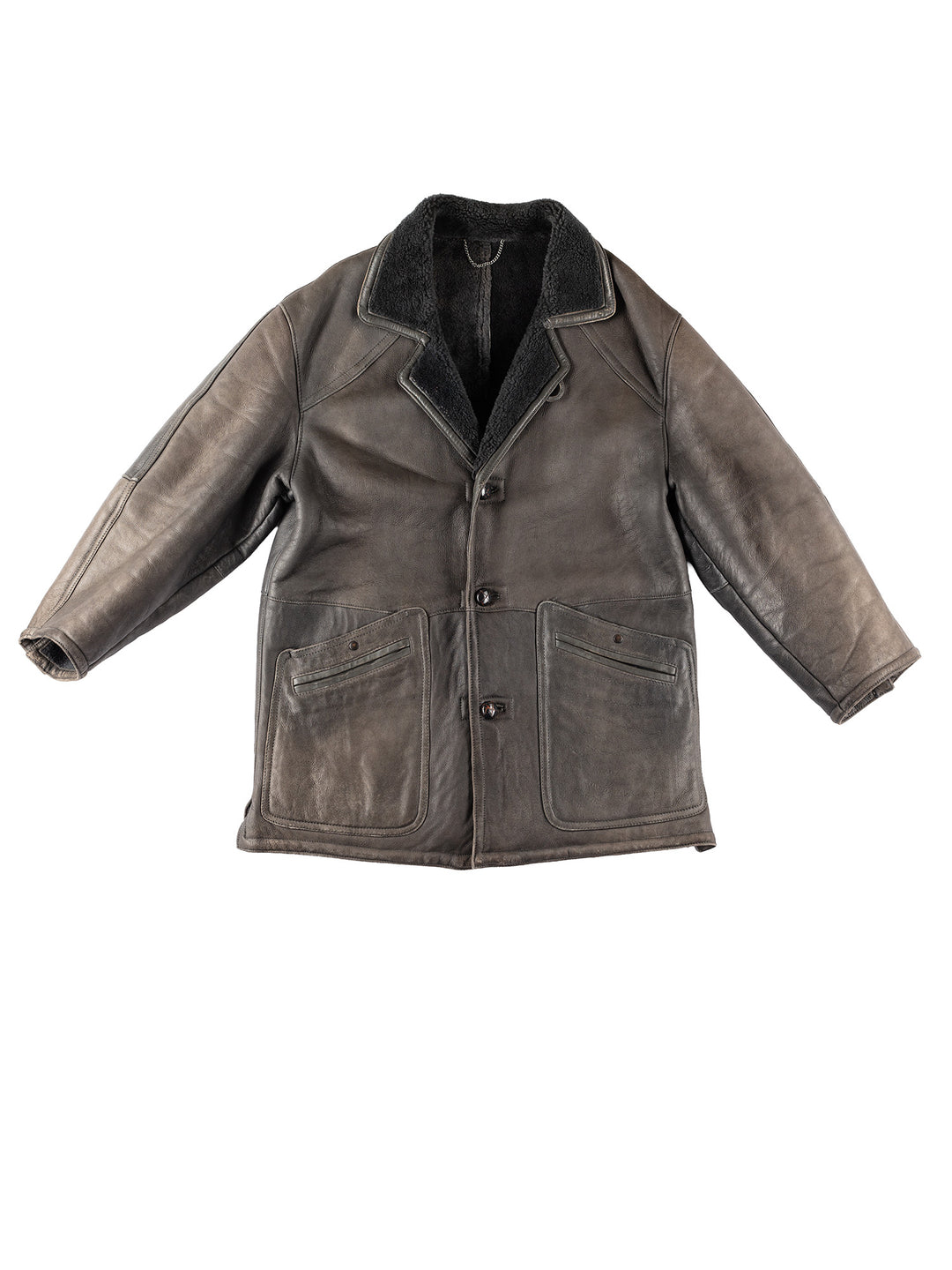 Vintage 80's Men Sheepskin Vest in GrayVN211