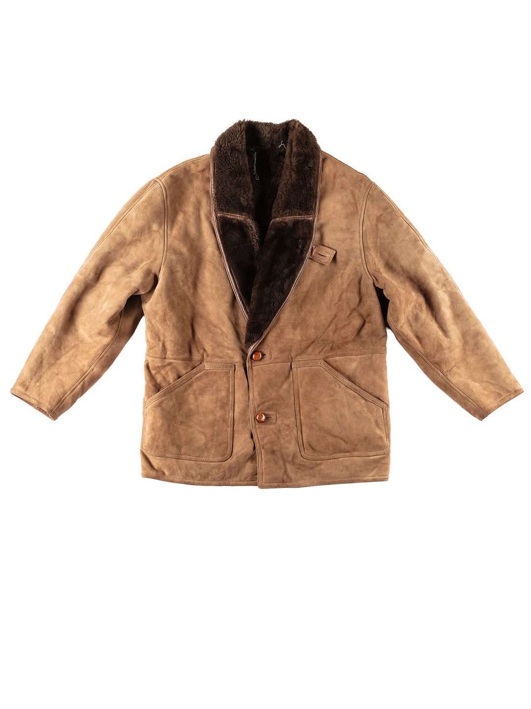 Vintage 80's Men Sheepskin Coat in BrownVN250