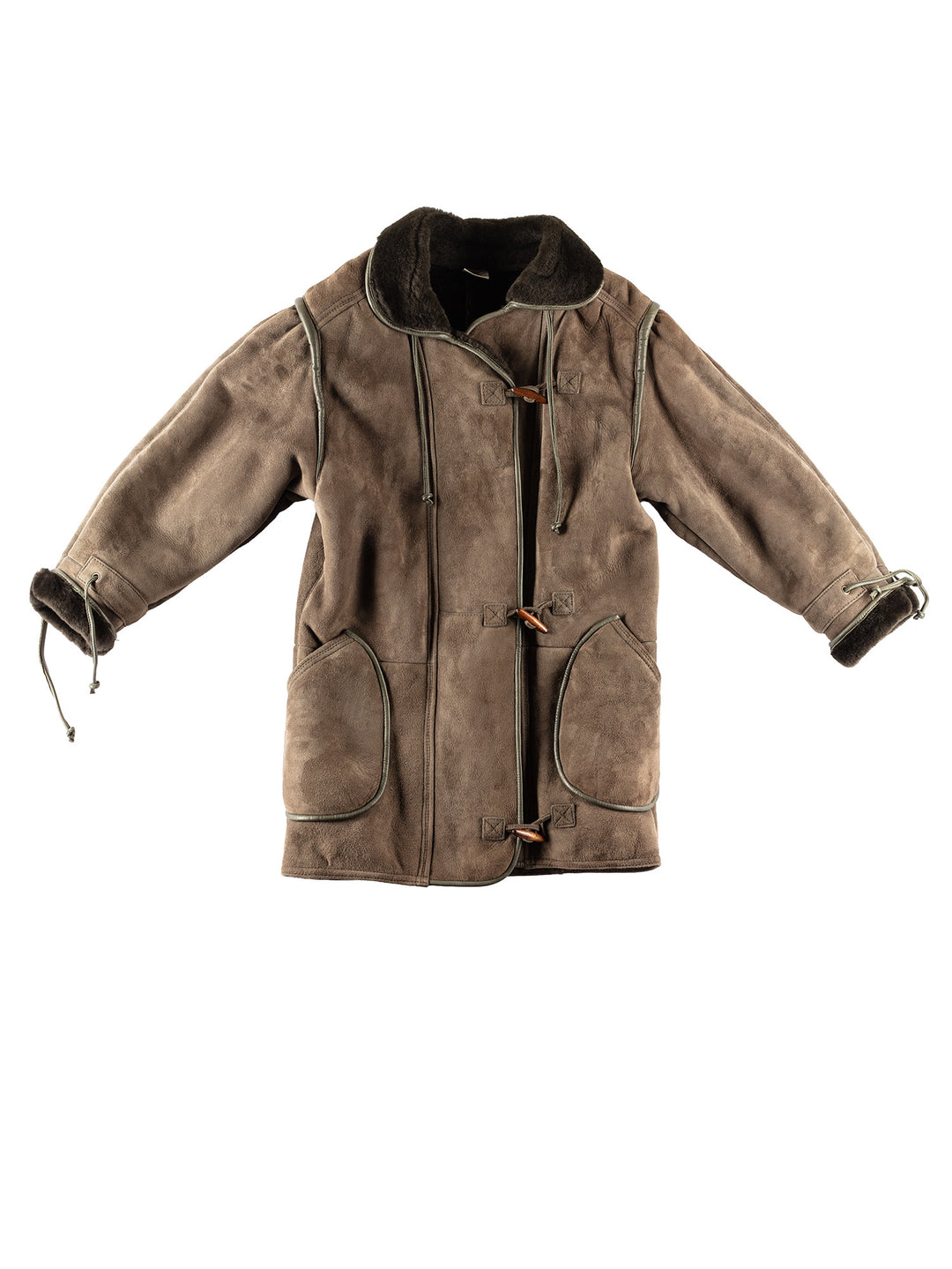Vintage 80's Women Sheepskin Coat in GreenMN251