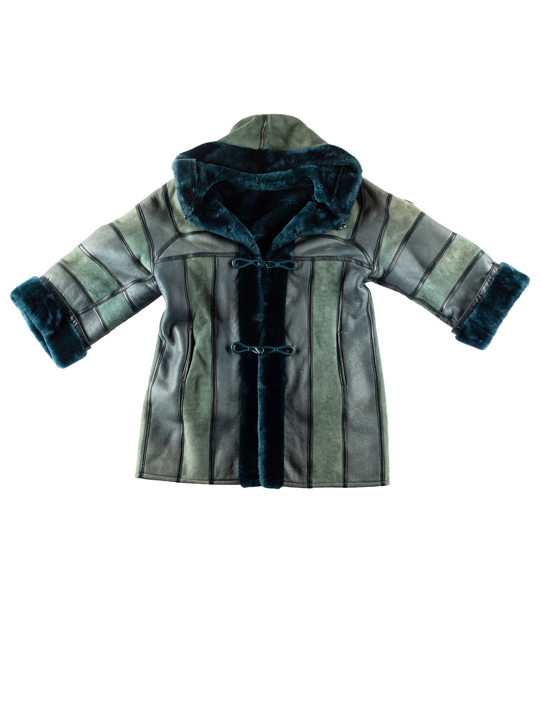 Vintage 80's Women Sheepskin Coat in GreenMN241