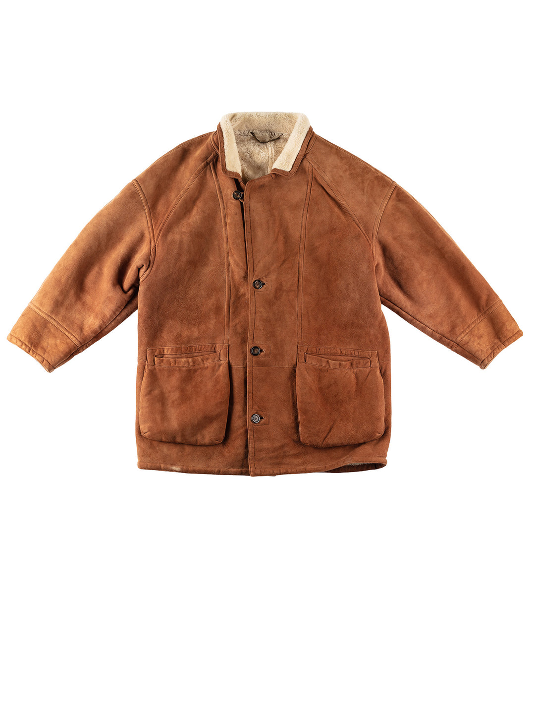 Vintage 80's Men Sheepskin Coat in BrownVN197