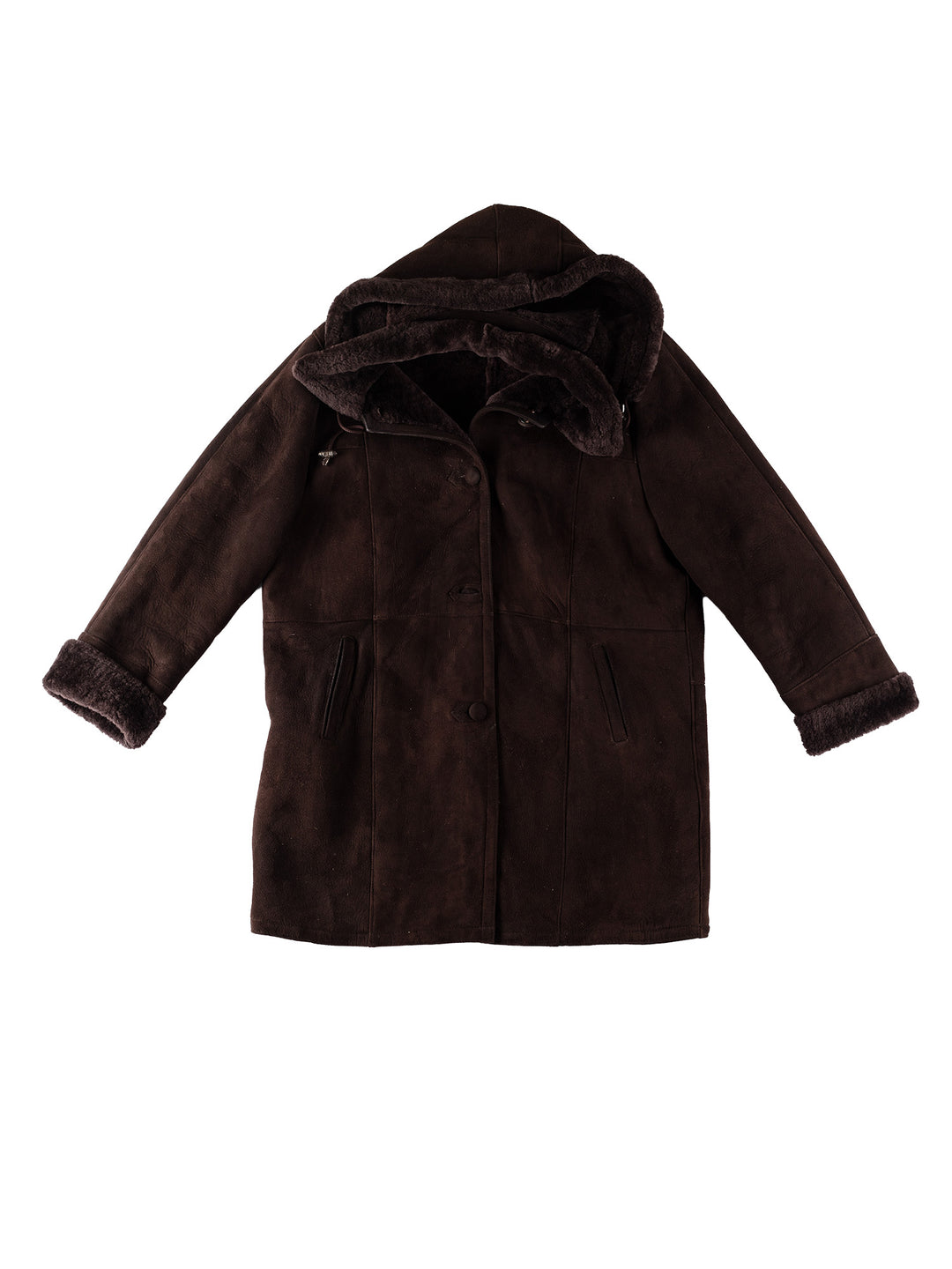 Vintage 80's Women Sheepskin Coat in BrownMN534