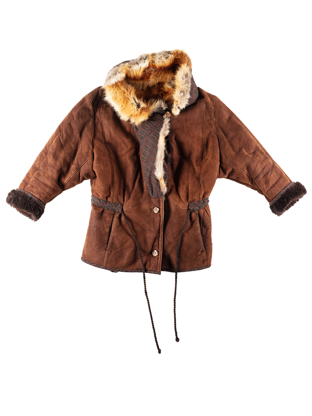 Vintage 70's Women Sheepskin Coat in Brown