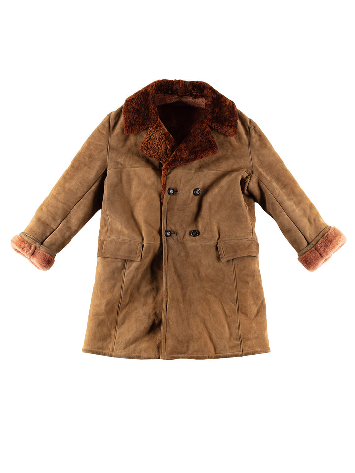 Vintage 70's Men Sheepskin Coat in BrownVN501