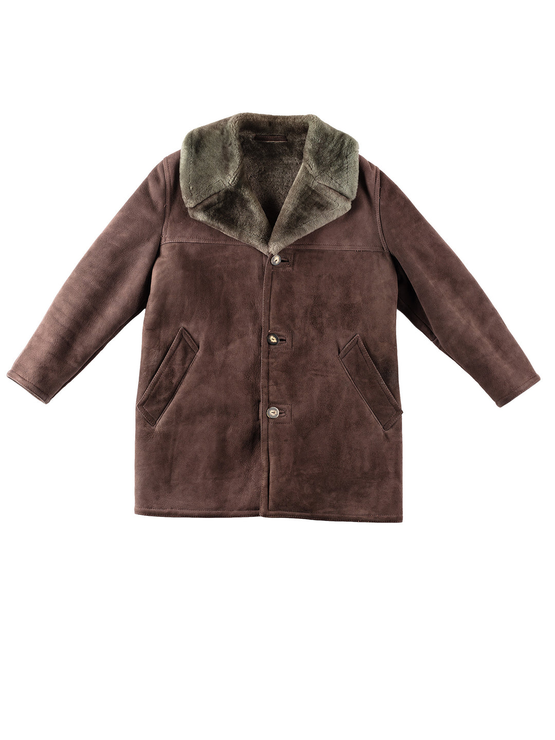 Vintage 90's Men Sheepskin Coat in BrownVN166