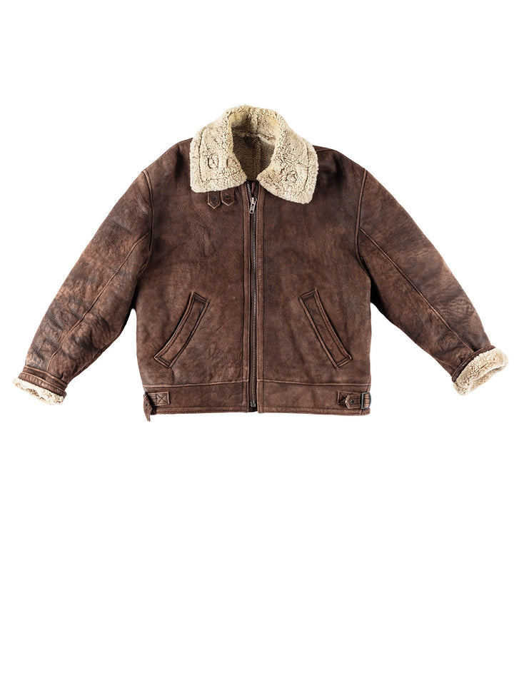 Vintage 90's Men Sheepskin Jacket in BrownVN102