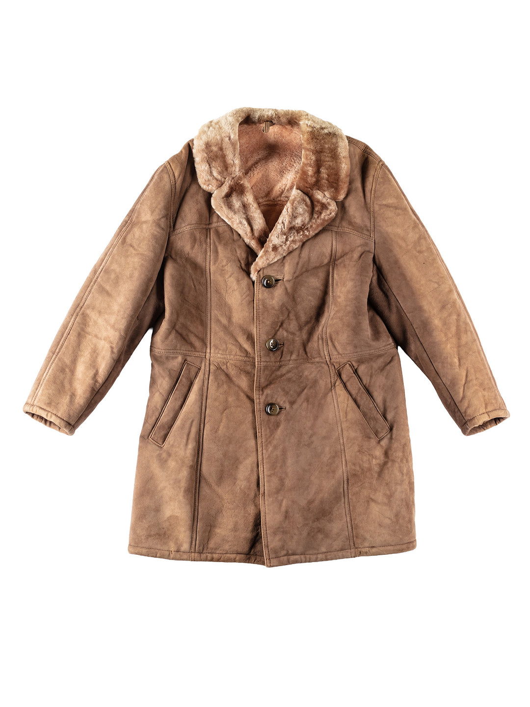 Vintage 70's Men Sheepskin Coat in BeigeVN119