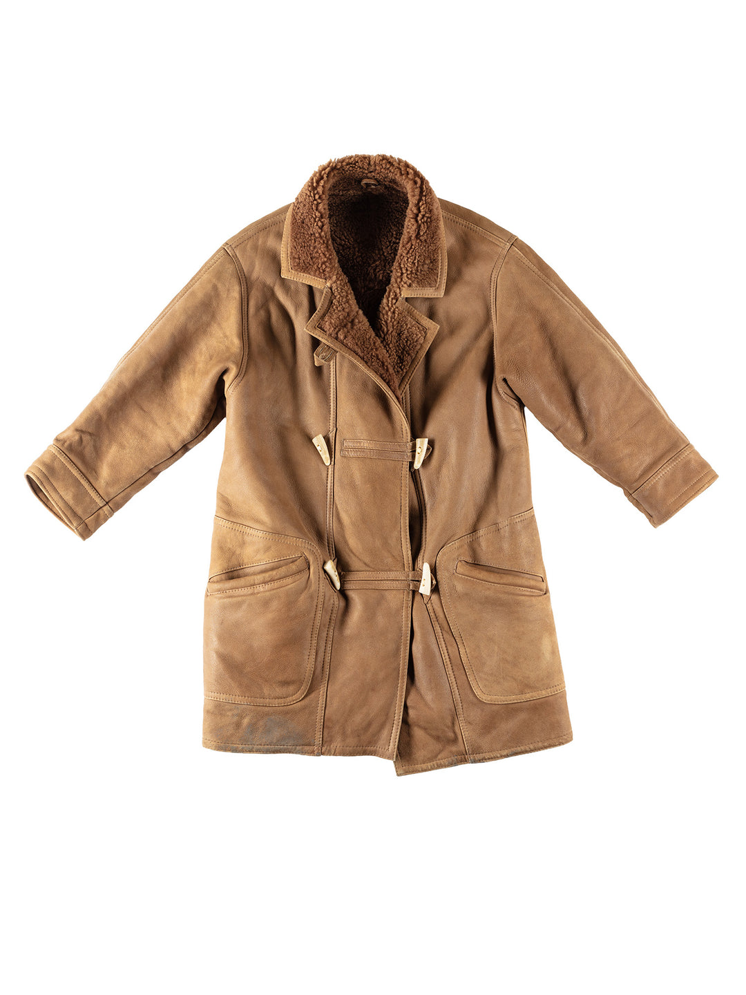 Vintage 80's Women Sheepskin Coat in BrownMN171