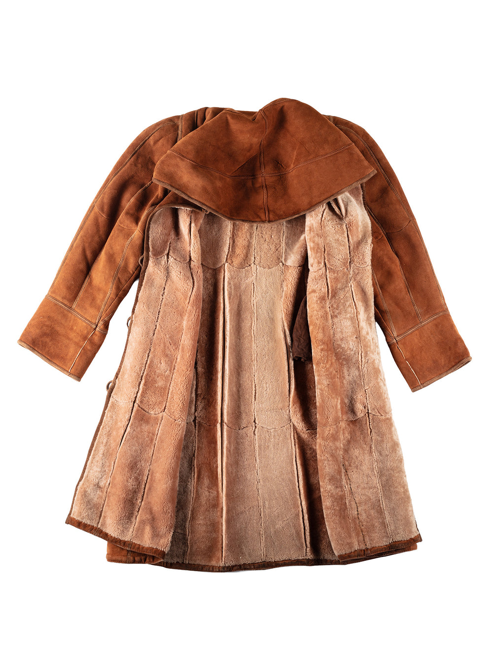 Vintage 80's Women Sheepskin Coat in OrangeMN149