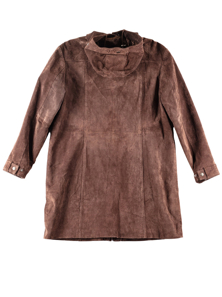 Vintage 00's Women Suede Coat in Brown