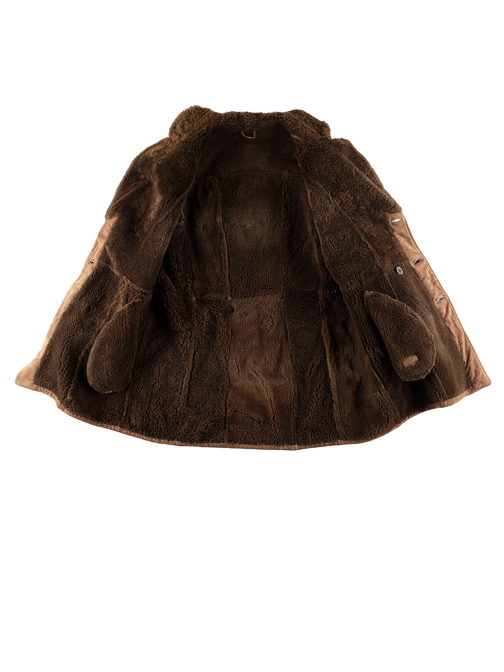 Vintage 70's Men Sheepskin Coat in BrownVN488