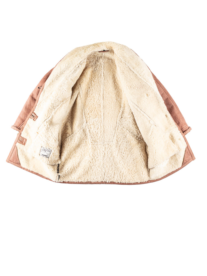 Vintage 80's Women Sheepskin Coat in BrownMN222