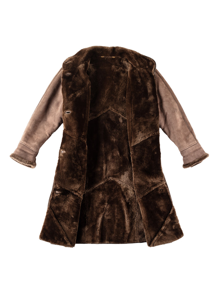 Vintage 80's Women Sheepskin Coat in BrownMN150