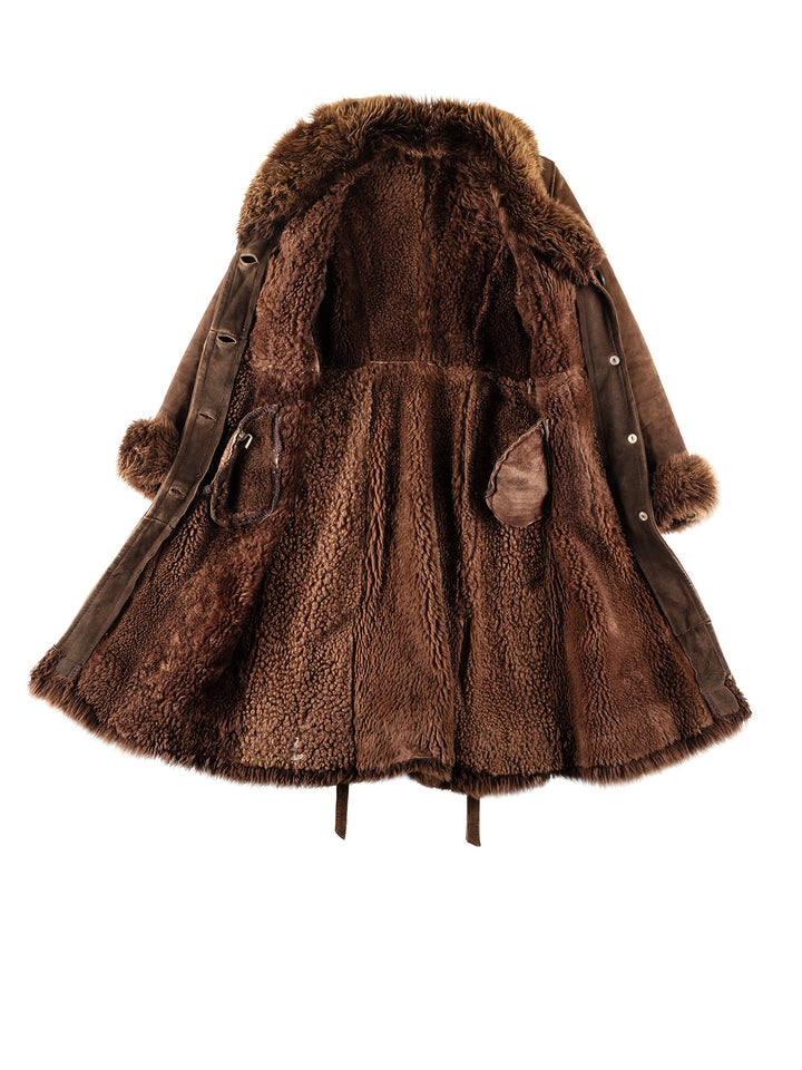 Vintage 70's Women Sheepskin Coat in BrownMN185