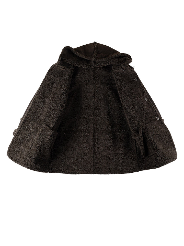 Vintage 80's Women Faux Sheepskin Coat in BlackMN515