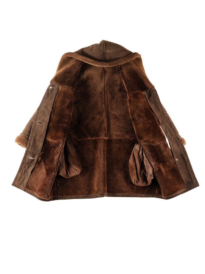 Vintage 90's Women Sheepskin Coat in BrownMN193