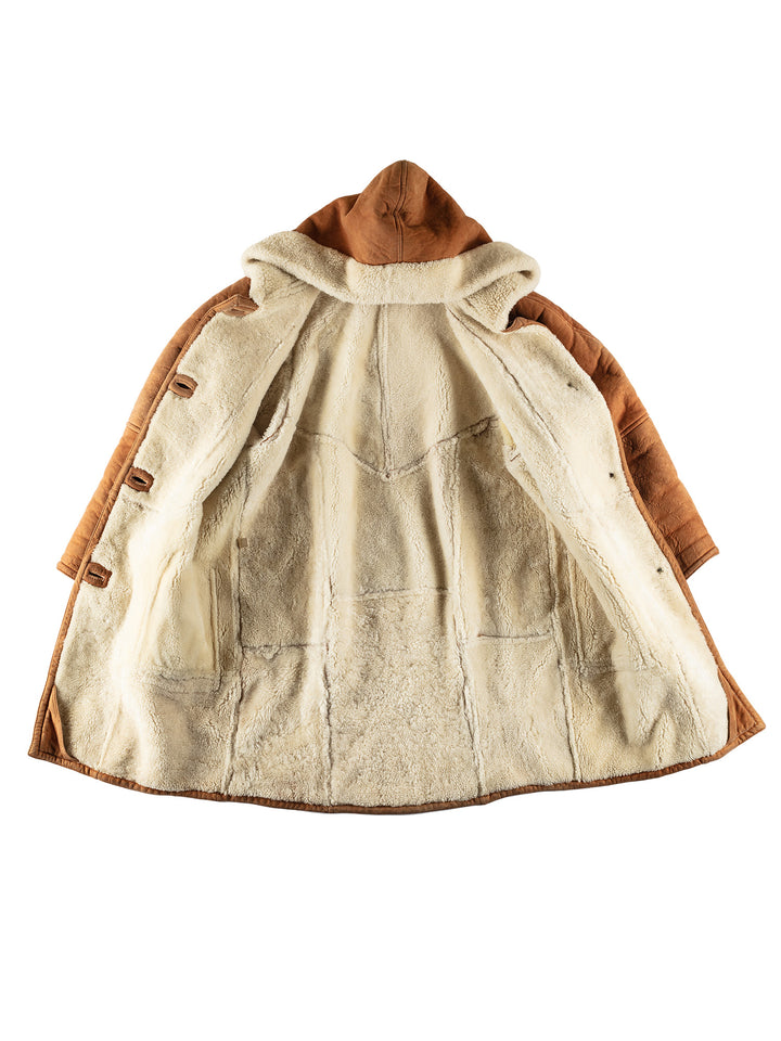 Vintage 80's Women Sheepskin Coat in BrownMN670