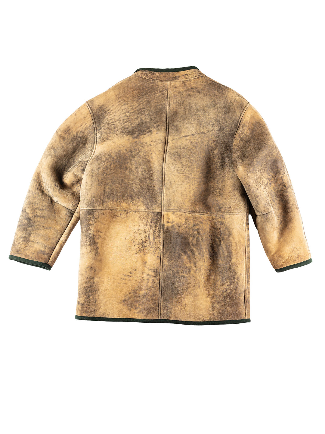 Vintage 80's Men Sheepskin Coat in Khaki