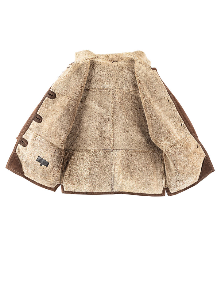 Vintage 90's Women Sheepskin Coat in BrownMN206