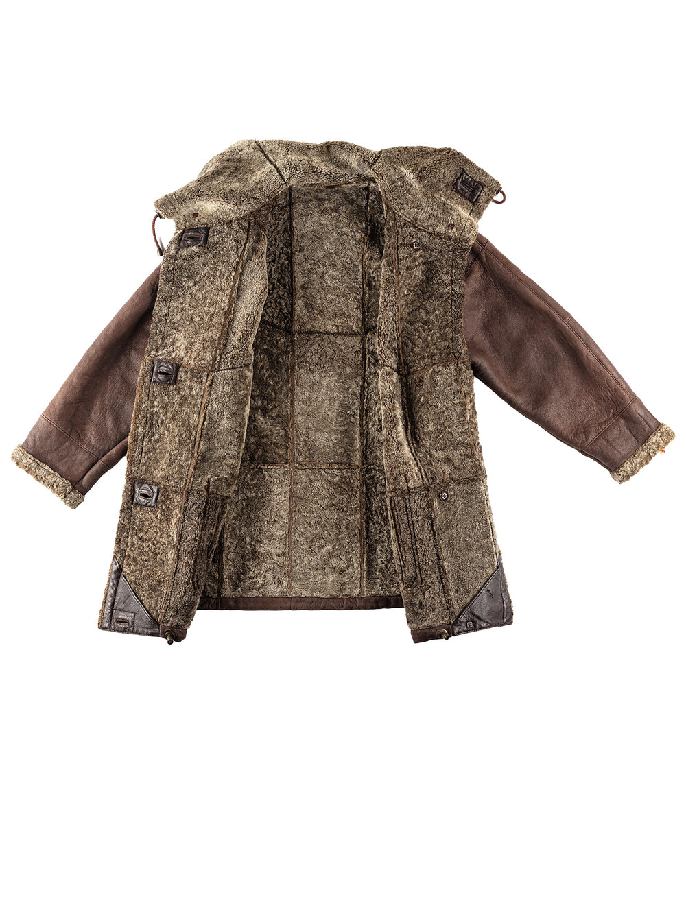 Vintage 80's Men Sheepskin Coat in BrownVN188