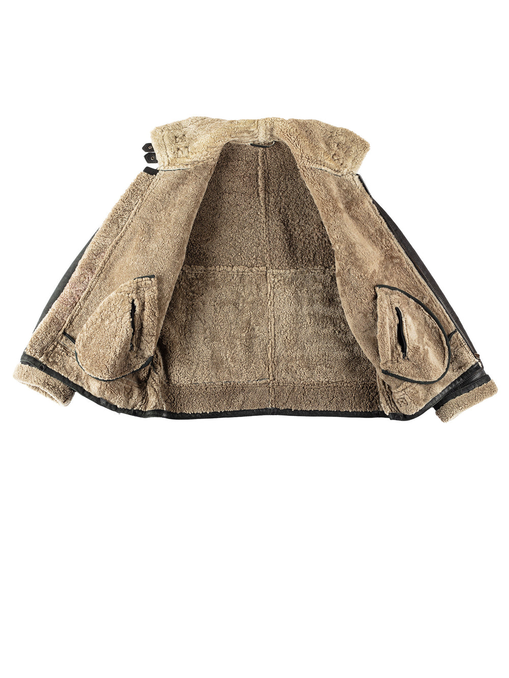Vintage 80's Men Sheepskin Jacket in BlackVN272