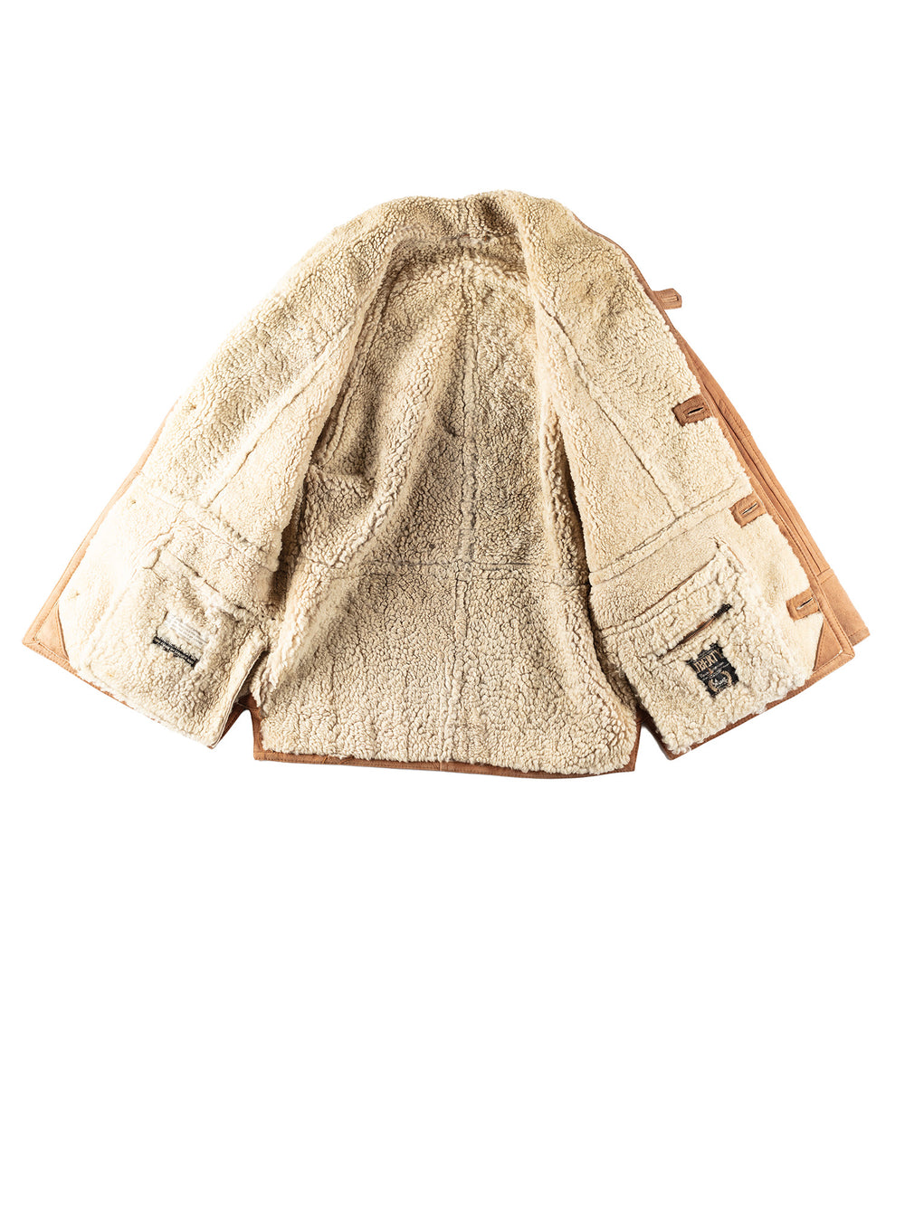 Vintage 80's Men Sheepskin Coat in BrownVN159