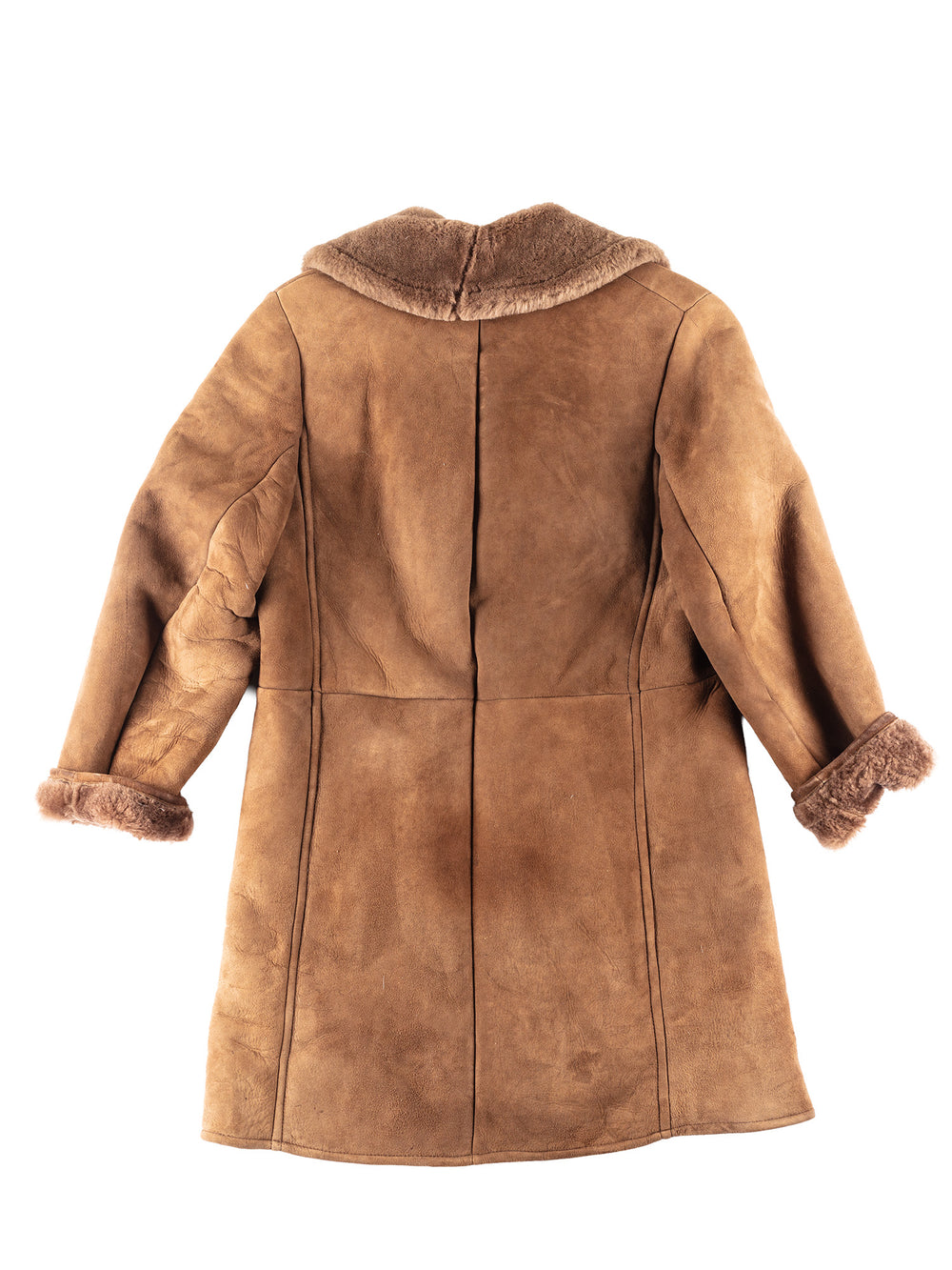 Vintage 80's Men Sheepskin Coat in Brown