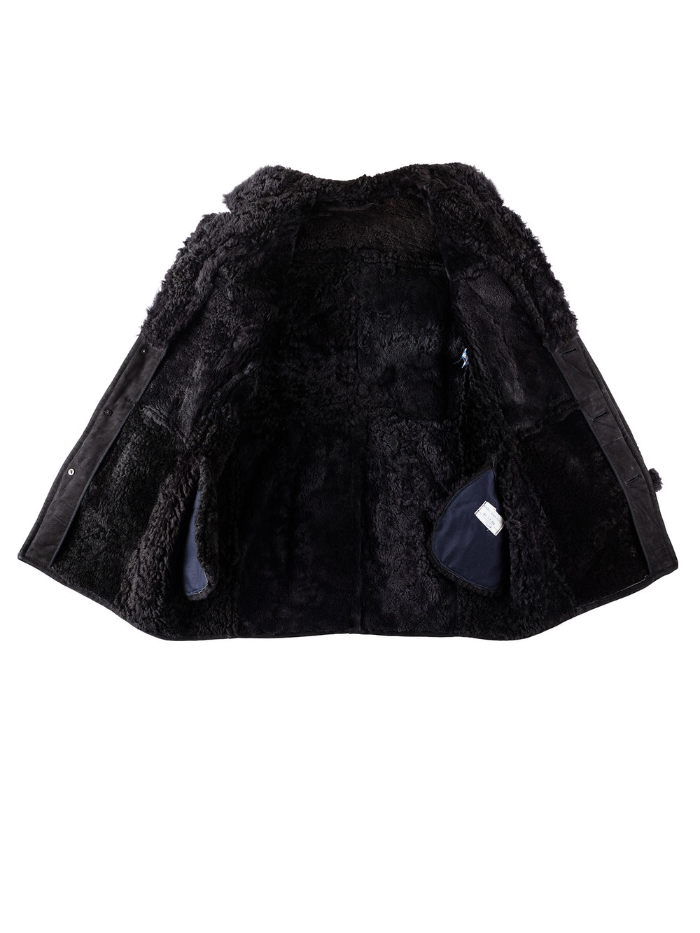 Vintage 80's Men Sheepskin Coat in BlackVN353