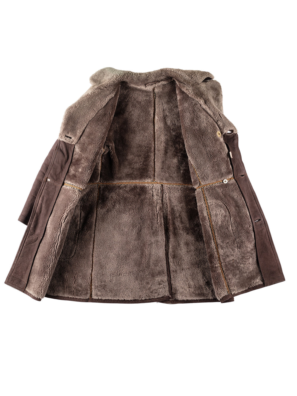 Vintage 70's Men Sheepskin Coat in BrownVN117