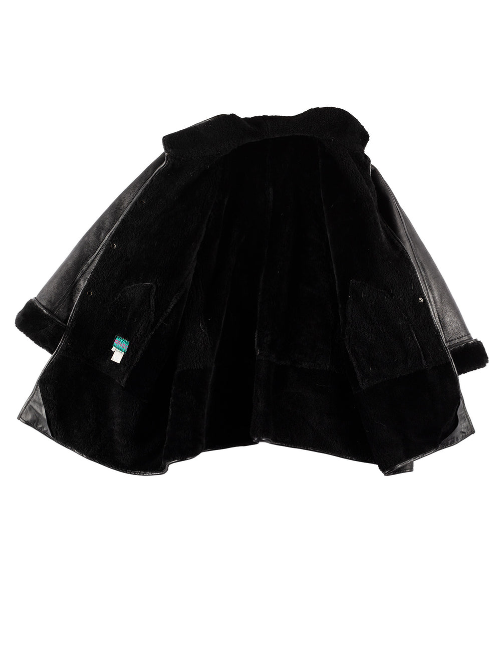 Vintage 90's Men Sheepskin Coat in BlackVN599