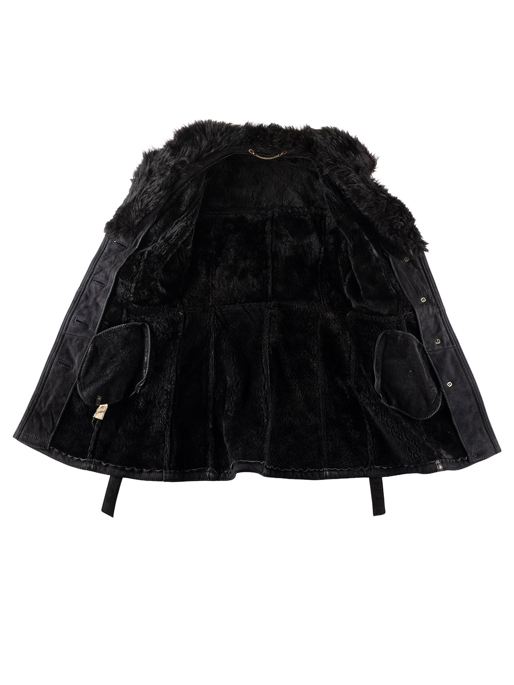 Vintage 70's Women Sheepskin Coat in BlackMN243