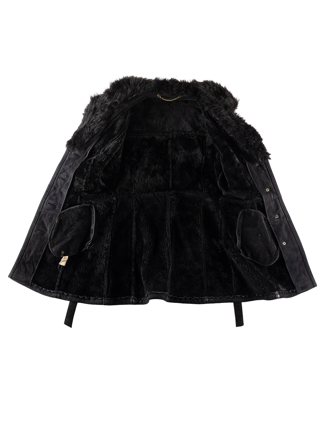 Vintage 70's Women Sheepskin Coat in BlackMN243