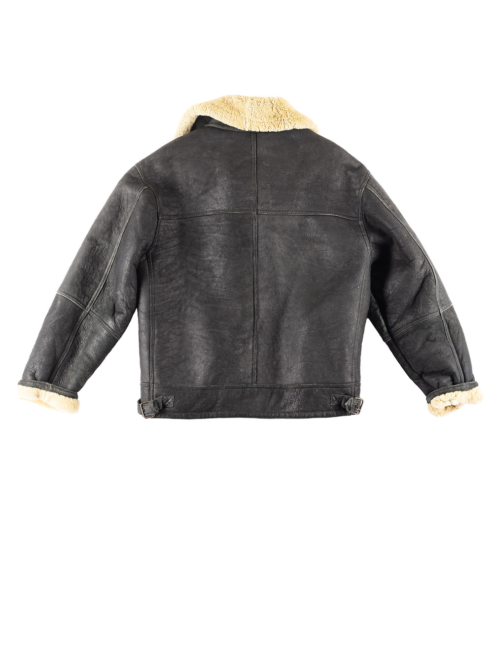 Vintage 80's Men Sheepskin Jacket in Black