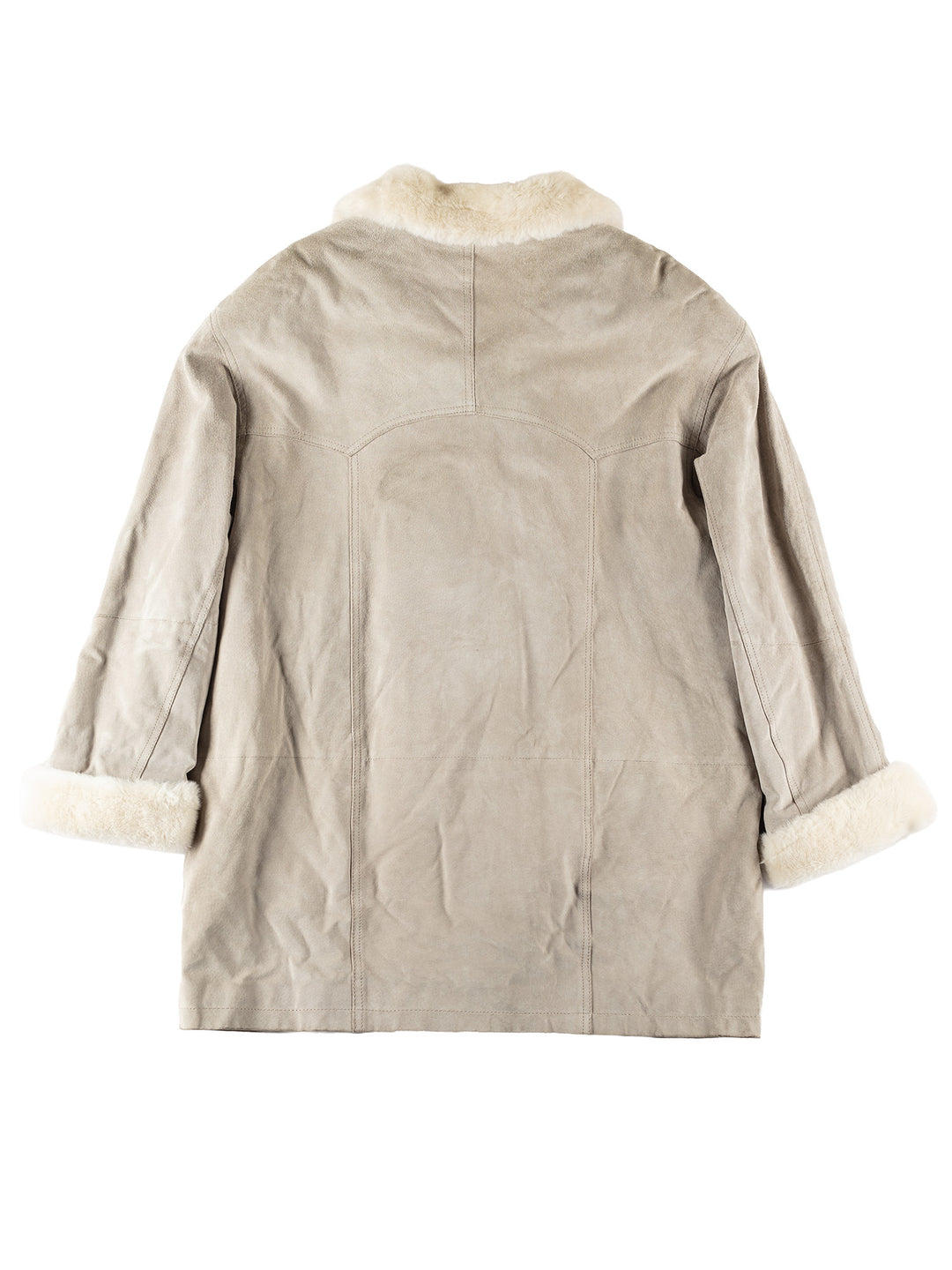 Vintage 00's Women Faux Sheepskin Coat in Gray