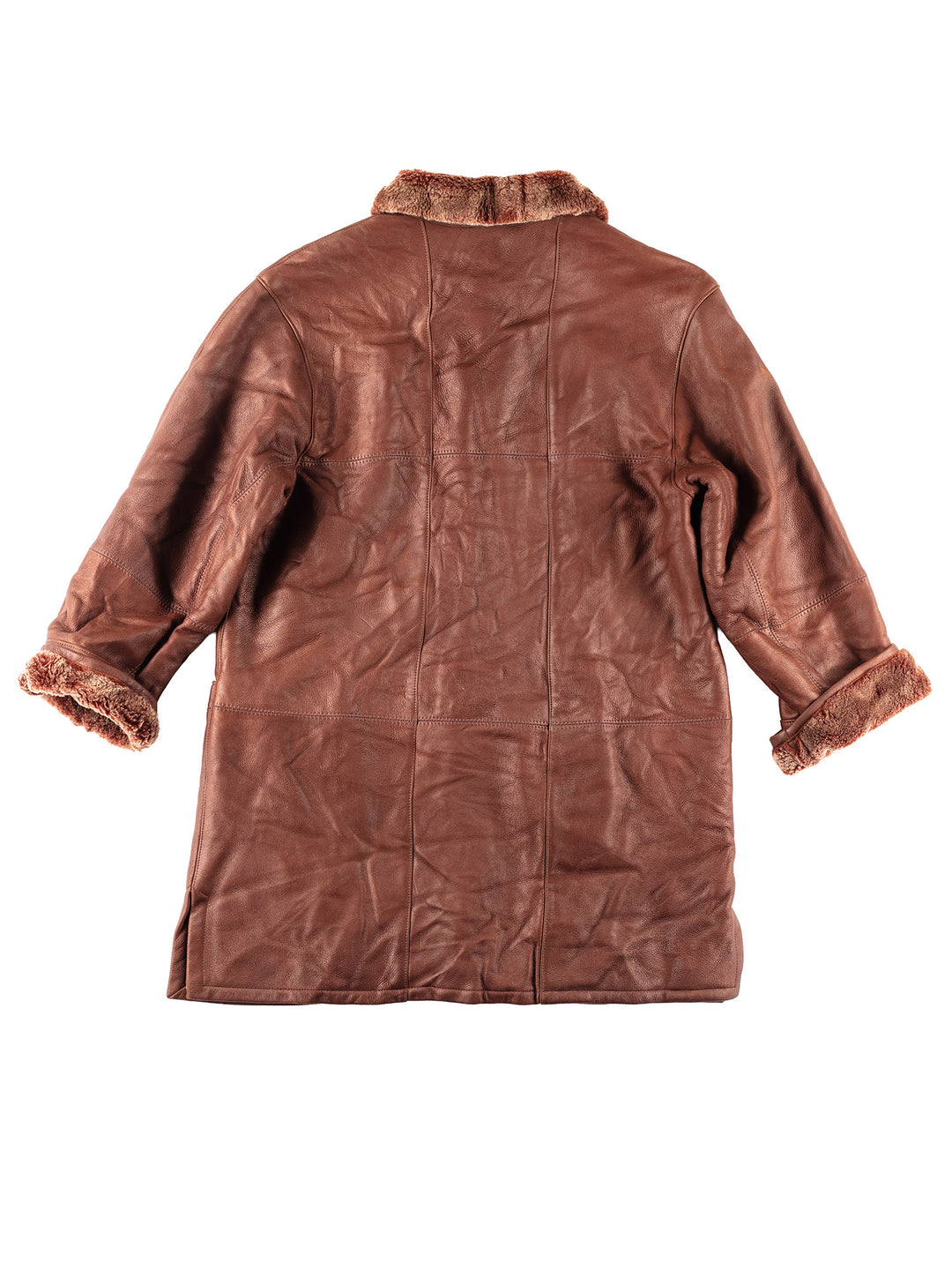 Vintage 90's Women Sheepskin Coat in Brown