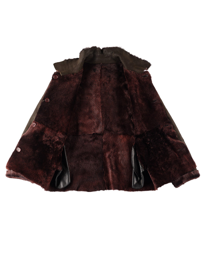 Vintage 90's Men Sheepskin Jacket in BrownVN396