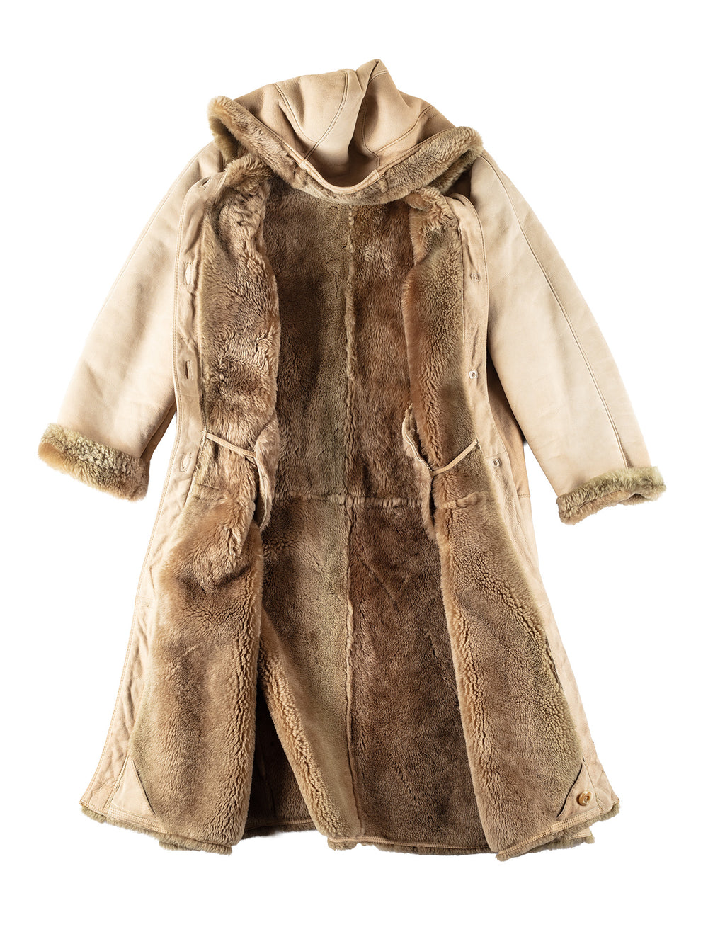 Vintage 80's Women Sheepskin Coat in BeigeMN180