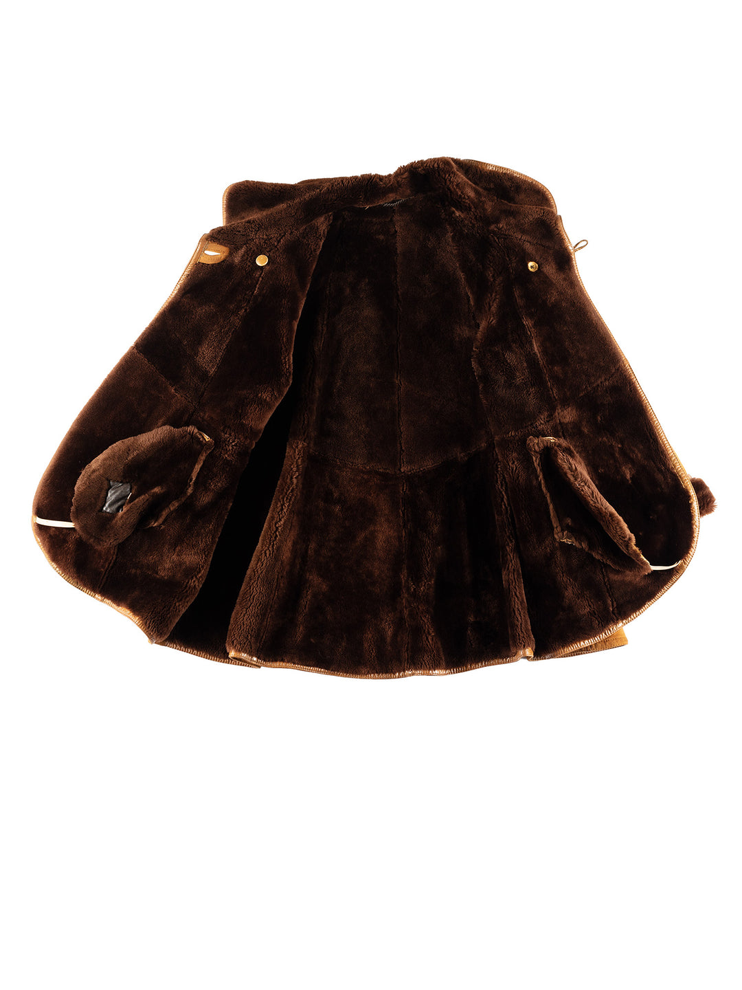 Vintage 80's Women Sheepskin Coat in BrownMN404