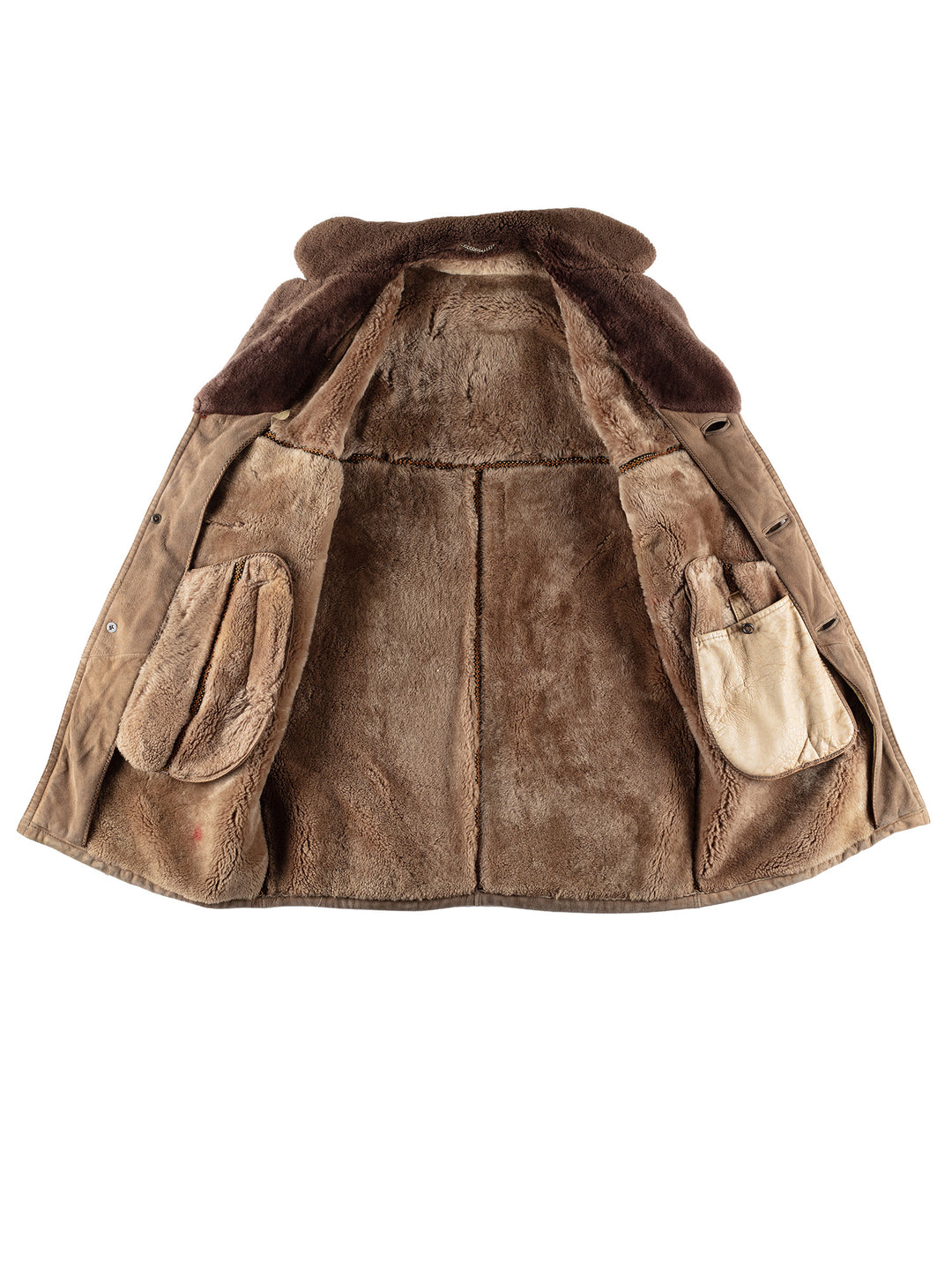 Vintage 80's Men Sheepskin Coat in BeigeVN475