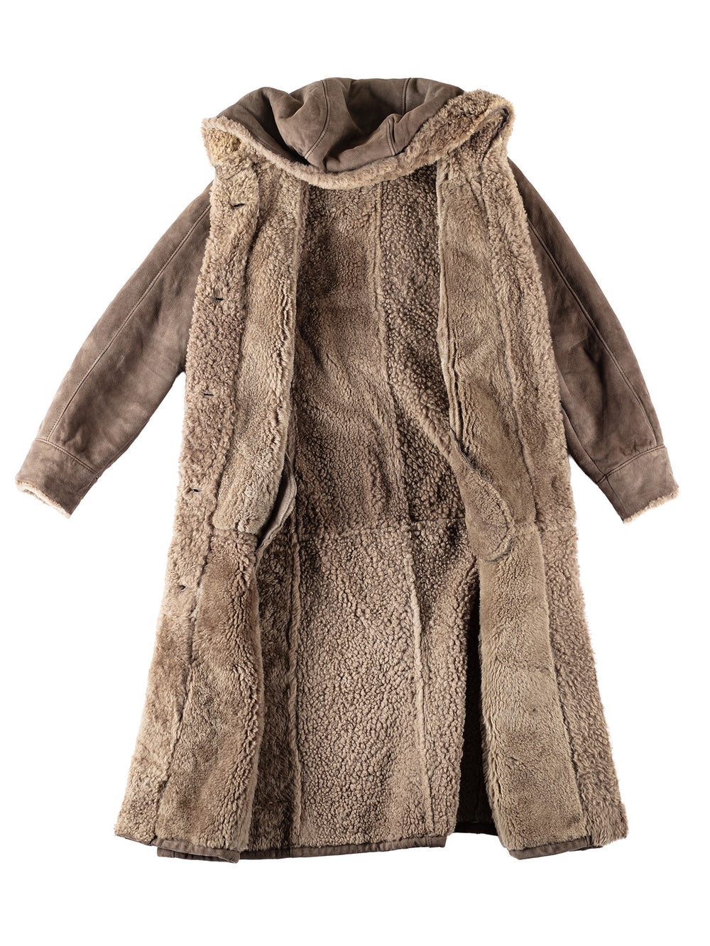 Vintage 80's Women Sheepskin Coat in GrayMN167