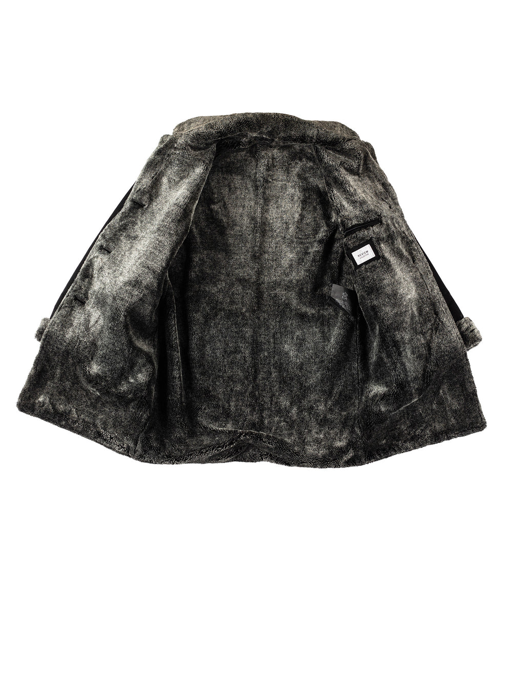 Vintage 80's Women Faux Sheepskin Coat in BlackMN350