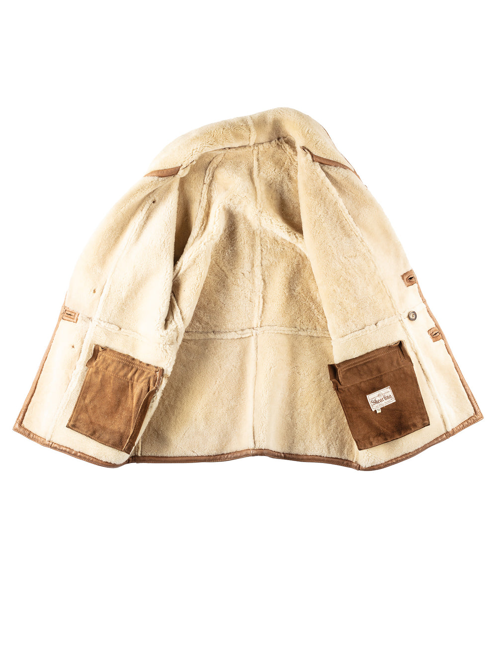 Vintage 90's Men Sheepskin Coat in BrownVN246