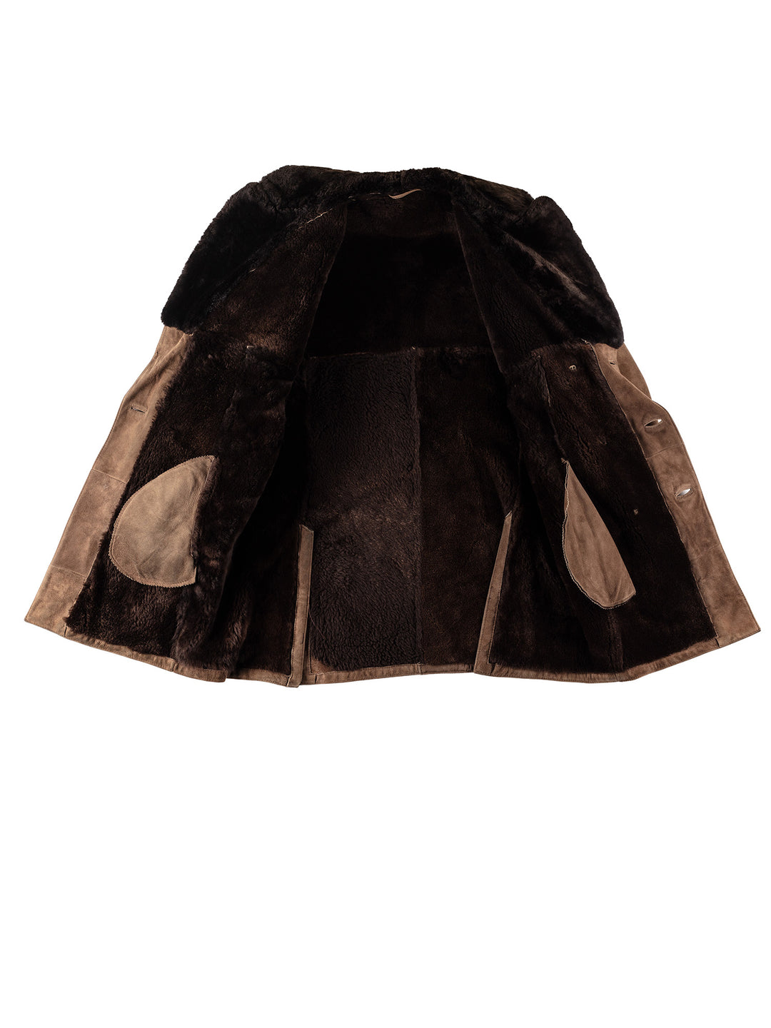 Vintage 80's Men Sheepskin Coat in BrownVN366