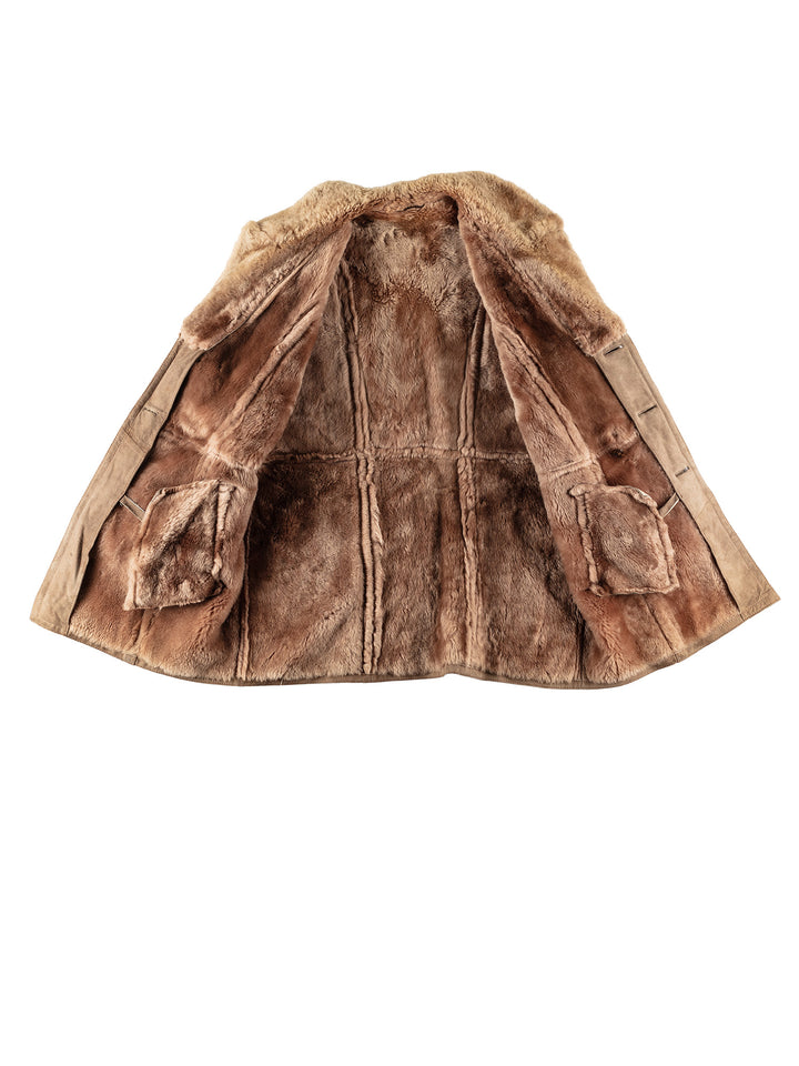 Vintage 70's Men Sheepskin Coat in BeigeVN614