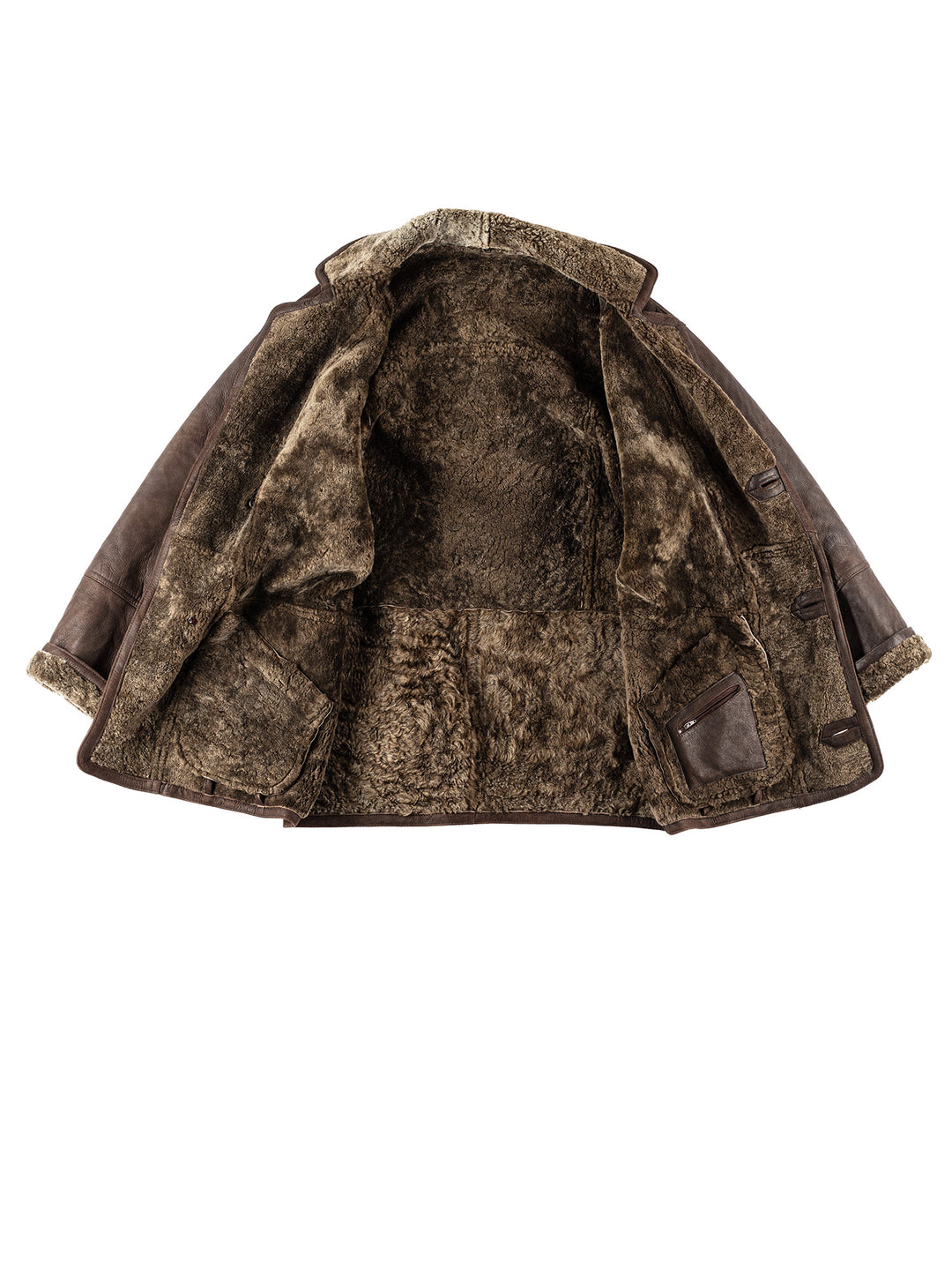 Vintage 80's Men Sheepskin Coat in BrownVN226