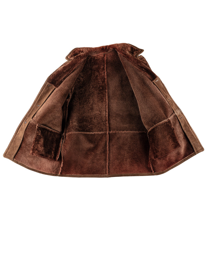 Vintage 80's Men Sheepskin Coat in BrownVN205