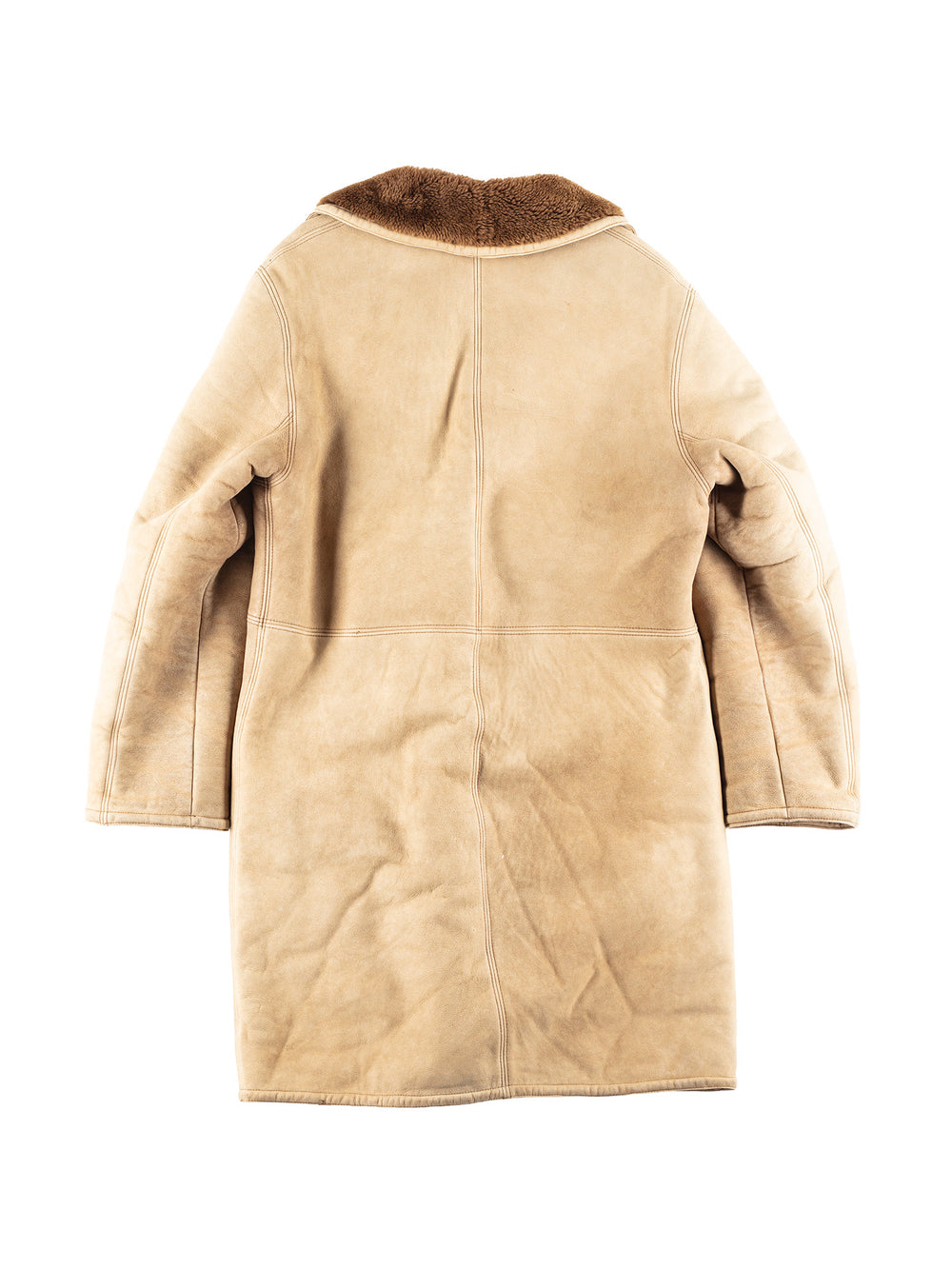 Vintage 70's Men Sheepskin Coat in Beige
