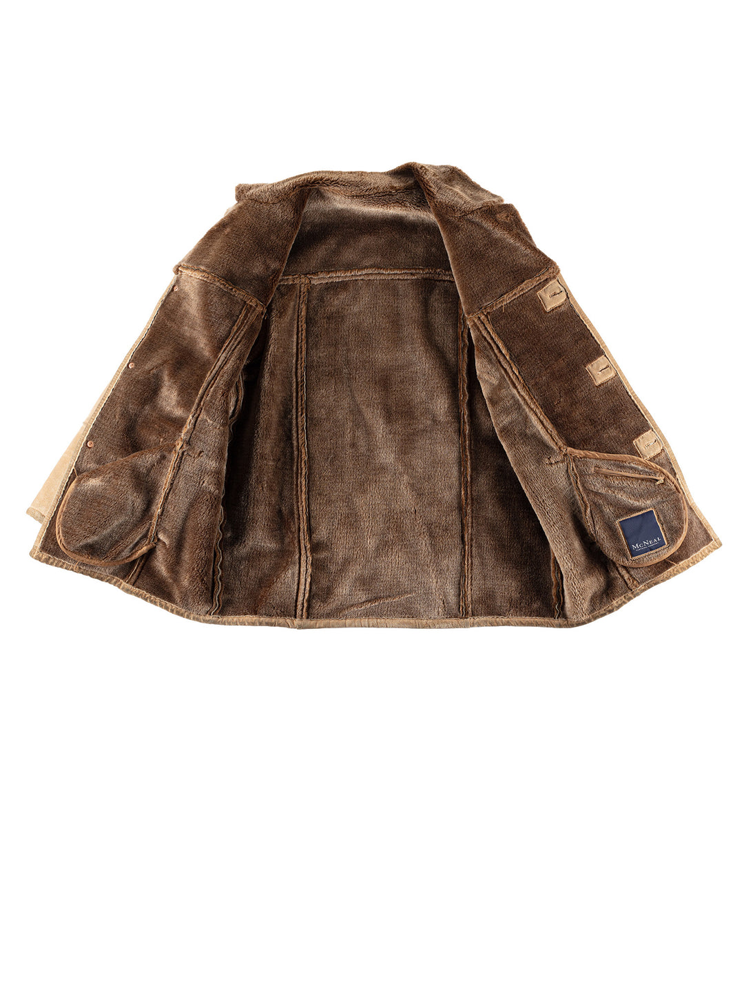 Vintage 80's Men Faux Sheepskin Coat in BeigeVN494