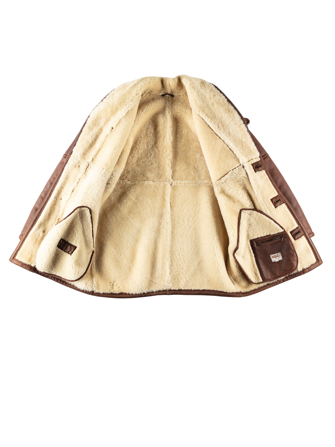 Vintage 80's Men Sheepskin Coat in BrownVN401